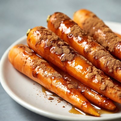 Cinnamon Glazed Carrots on Plate