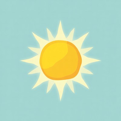 Bright yellow sun illustration