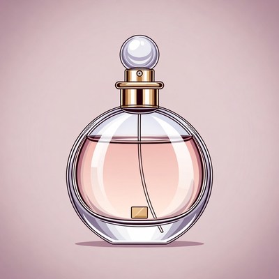 Pink Perfume Bottle Illustration