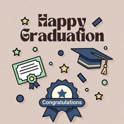 Happy Graduation Congratulations Illustration