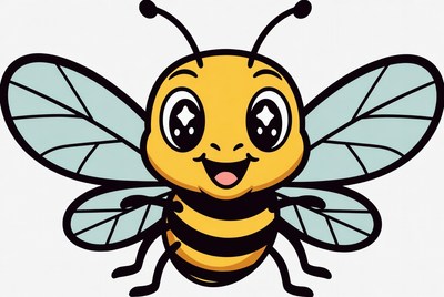Cute cartoon bee illustration