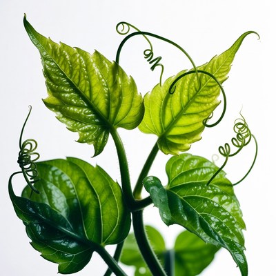 Green vine leaves with tendrils