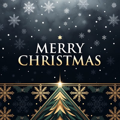 Merry Christmas Snowy Tree Background