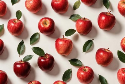 Red Apples with Leaves