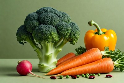 Fresh Broccoli Carrots Peppers Radish