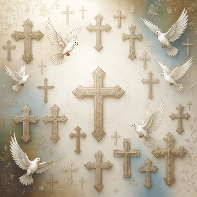 Crosses and Doves Illustration