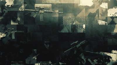 Collage of AR-15 Rifles and Soldier