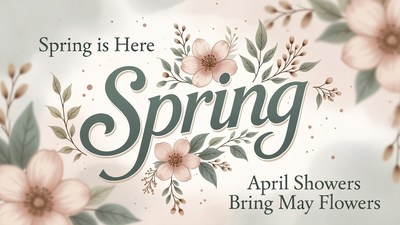Spring is Here Floral Illustration
