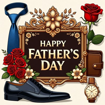 Happy Father's Day Ornate Illustration