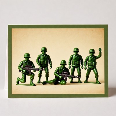 Green Army Men Toy Soldiers Posing