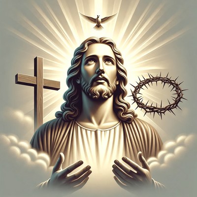 Jesus Christ with Dove and Cross