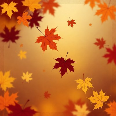 Falling Autumn Maple Leaves