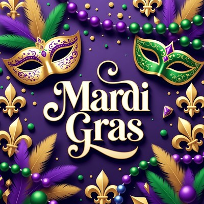 Mardi Gras Masks and Beads