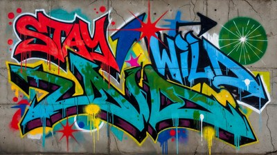 Stay Wild Graffiti on Wall