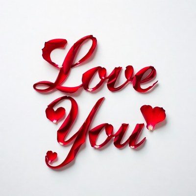 I Love You in Red Rose Petals