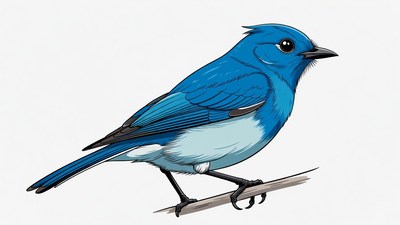 Blue bird perched on branch