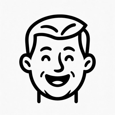 Smiling Cartoon Man Face