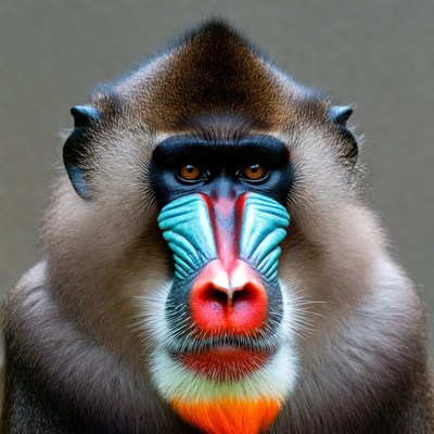 Close-up mandrill monkey face