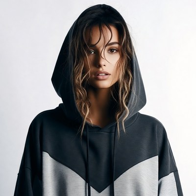 Woman in black hoodie