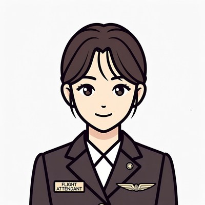 Asian flight attendant illustration