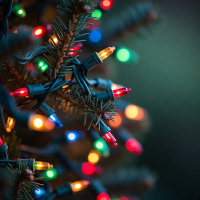 Christmas tree with colorful lights