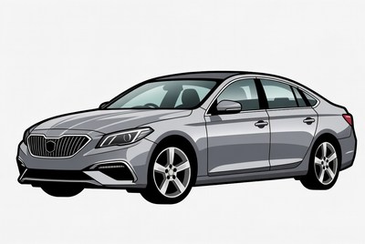 Silver Sedan Car Illustration