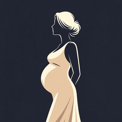 Pregnant woman silhouette profile