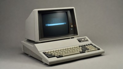 Vintage Computer with Keyboard