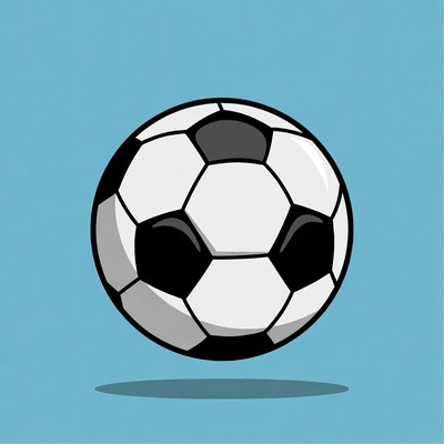 Soccer Ball on Blue Background