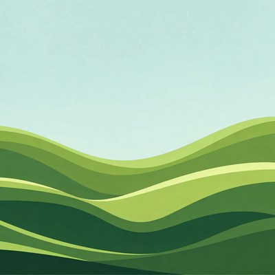 Layered Green Hills Illustration