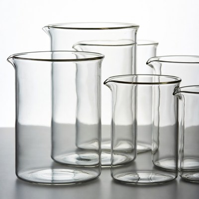 Glass Beakers on Table