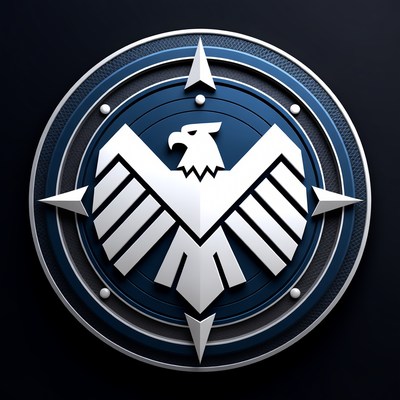 White Eagle Emblem on Blue Shield