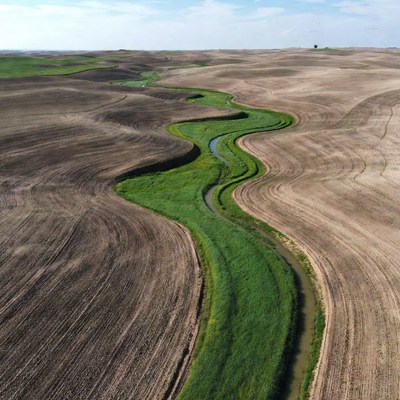 Winding Creek in Rolled Farmland