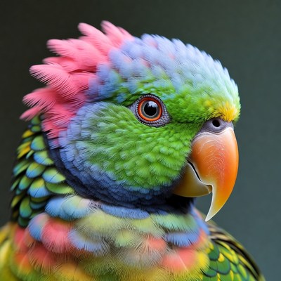 Colorful Rainbow Parrot Closeup