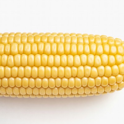 Fresh Corn Cob on White Background