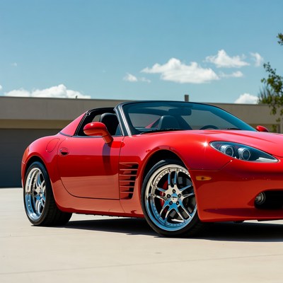 Red sports car parked outdoors