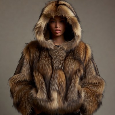 Woman in fur hooded jacket