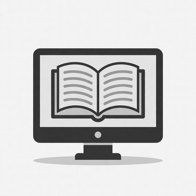 Open book on computer screen