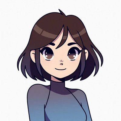 Anime girl with brown hair smiling