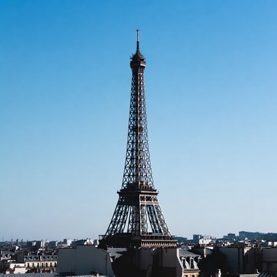 Eiffel Tower against blue sky
