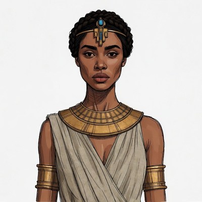 African woman in Egyptian queen attire