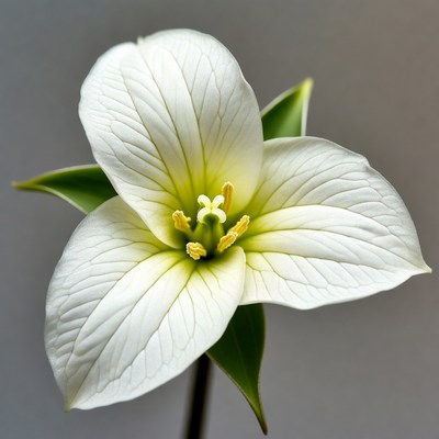 White Trillium Flower Blooming