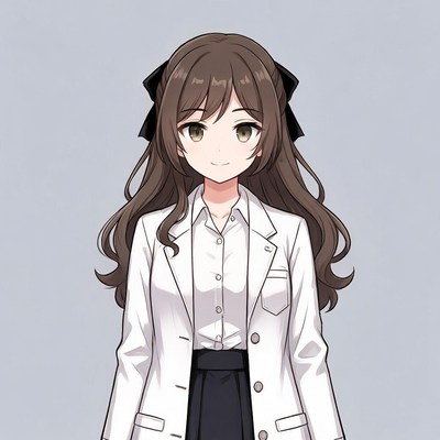 Anime girl in white blazer
