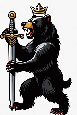 Bear King Holding Sword