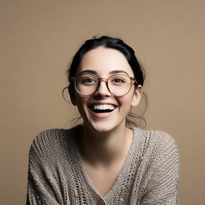 Smiling woman with glasses