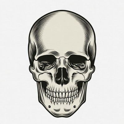 Skull illustration on white background