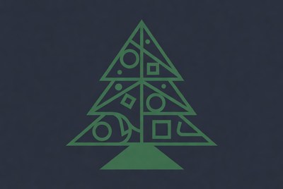 Geometric Green Christmas Tree Illustration