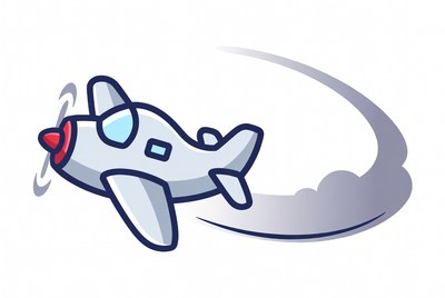 Cartoon Airplane Flying with Trail