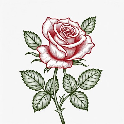 Red Rose Illustration