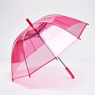 Transparent Pink Umbrella Isolated